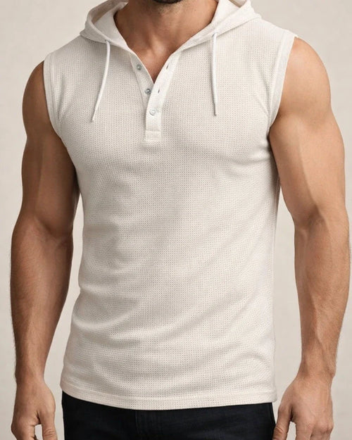 Summer New Fashion Short-sleeved Hooded Cardigan T-shirt Sleeveless T-shirt Men's Tops | JRSEE:a4e39fa0-f373-4842-a7dd-315d428e6680
