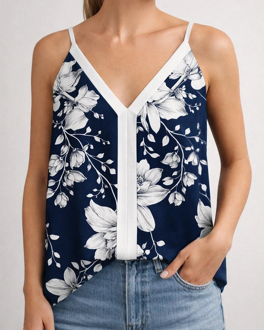 Summer New Fashion Women's Y-shaped Collision Color V-neck Sleeveless Camisole Undershirt Temperament Commuter Wind Tops | JRSEE:8878e051-038c-4d0b-9d29-3438d76b0538
