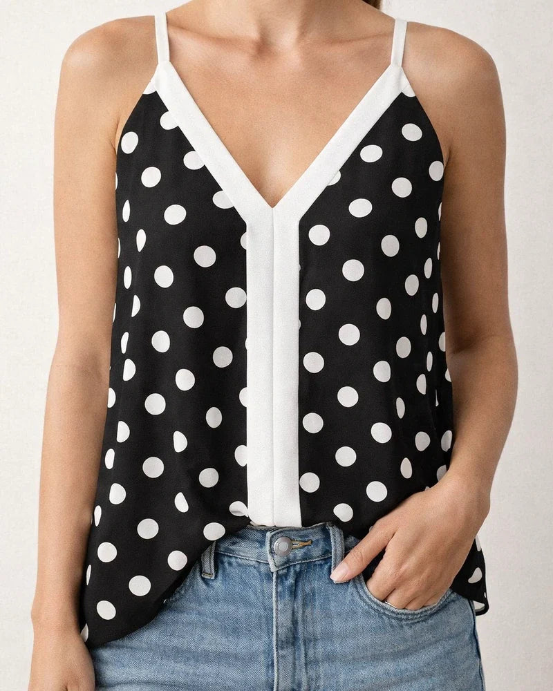 Summer New Fashion Women's Y-shaped Collision Color V-neck Sleeveless Camisole Undershirt Temperament Commuter Wind Tops | JRSEE:ac3a6c07-28de-4adb-98e3-fab0e5f00816