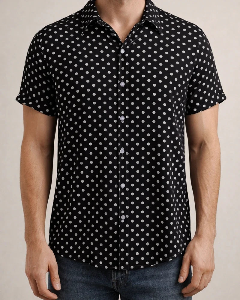 Summer New Men's Large Size Floral Shirt Youthful Popular Fashion Hawaii Wave Point Short-sleeved Shirt | JRSEE:b2236e0a-59aa-484f-9e6e-4e59e0093774