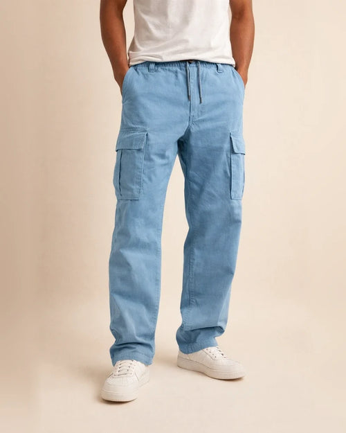 Summer New Men's Work Pants Multi-pocket Solid Color Casual Pants Lace-up Casual Pants | JRSEE:24a759ba-3fbb-458a-926b-0d61818a7c17