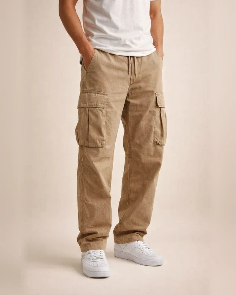 Summer New Men's Work Pants Multi-pocket Solid Color Casual Pants Lace-up Casual Pants | JRSEE:a45c8c40-0a23-446c-b6ae-1a9019b879f1