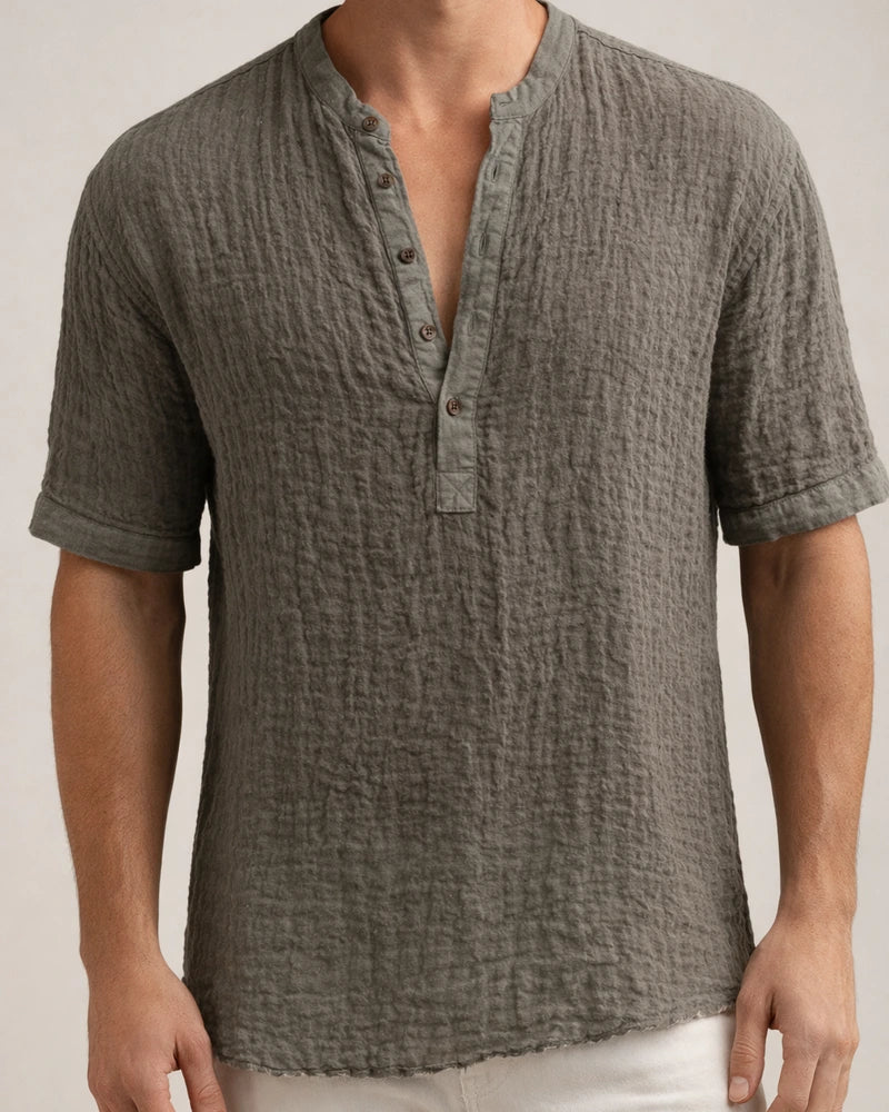 Summer New Personalized Street Men's Round Neck Tops Street Fashion Casual Loose Type Breathable Linen T-shirt Hot Models | JRSEE:1eaab847-7a6e-4159-822b-0693b17f1c4a