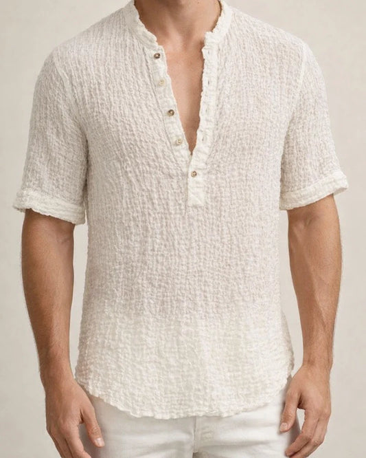 Summer New Personalized Street Men's Round Neck Tops Street Fashion Casual Loose Type Breathable Linen T-shirt Hot Models | JRSEE:7f52ff71-3000-4850-9f4a-93e981355511