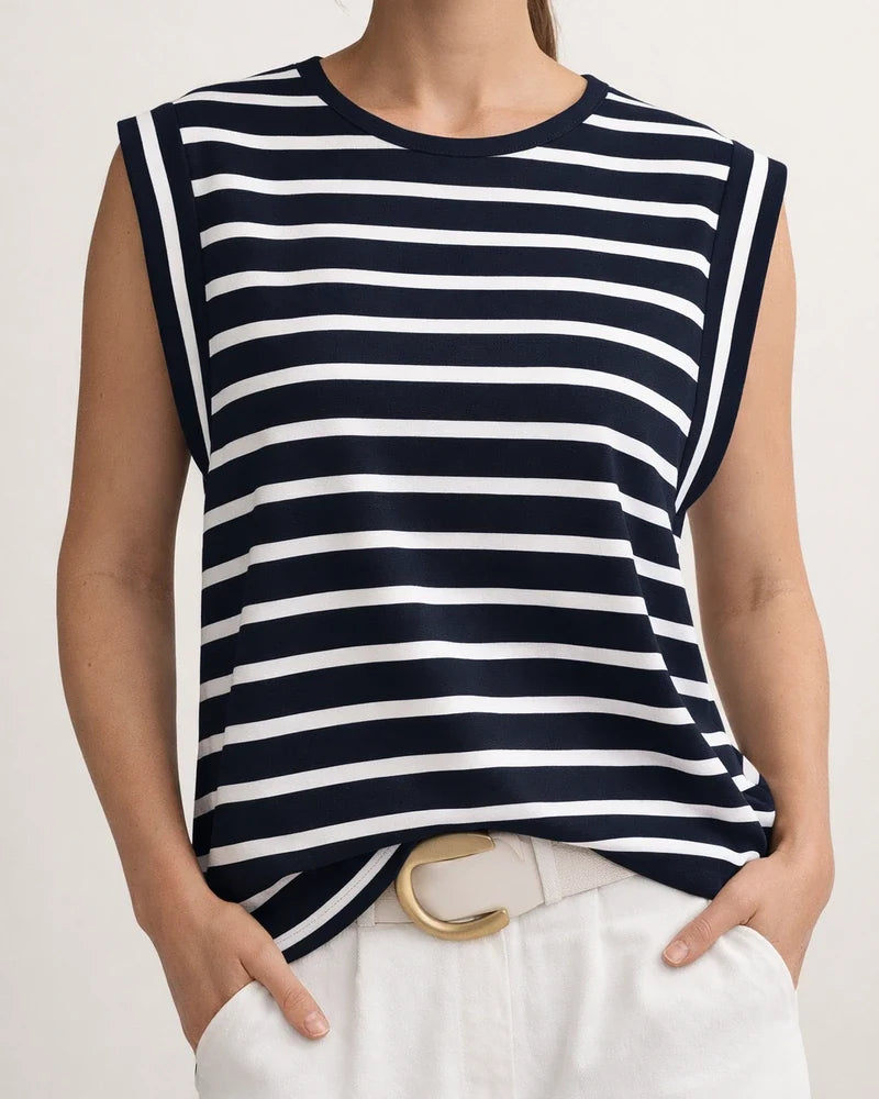 Summer New Round Neck Loose Short-sleeved T-shirt Striped Tops Women Undershirt Macaroon Color Ladies Tops | JRSEE:beace204-6b47-4ea7-9ef7-8ee53f86dc61