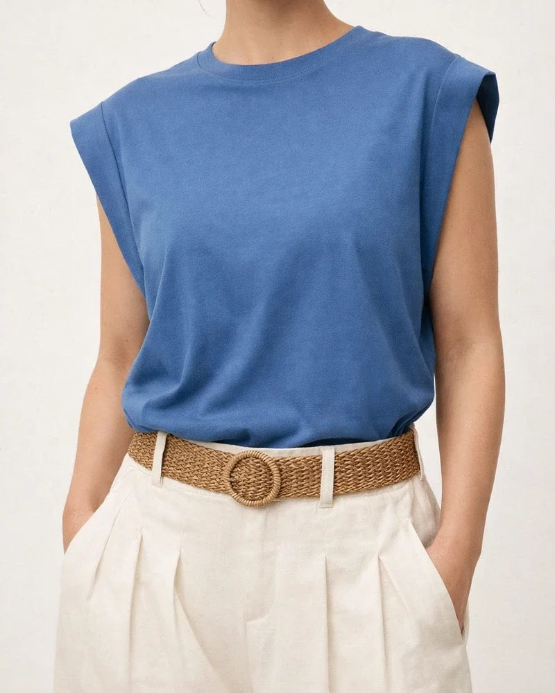 Summer New Round Neck Loose Short-sleeved T-shirt Striped Tops Women Undershirt Macaroon Color Ladies Tops | JRSEE:eb99ec3b-fb88-44cd-8a6d-661f5a010bde
