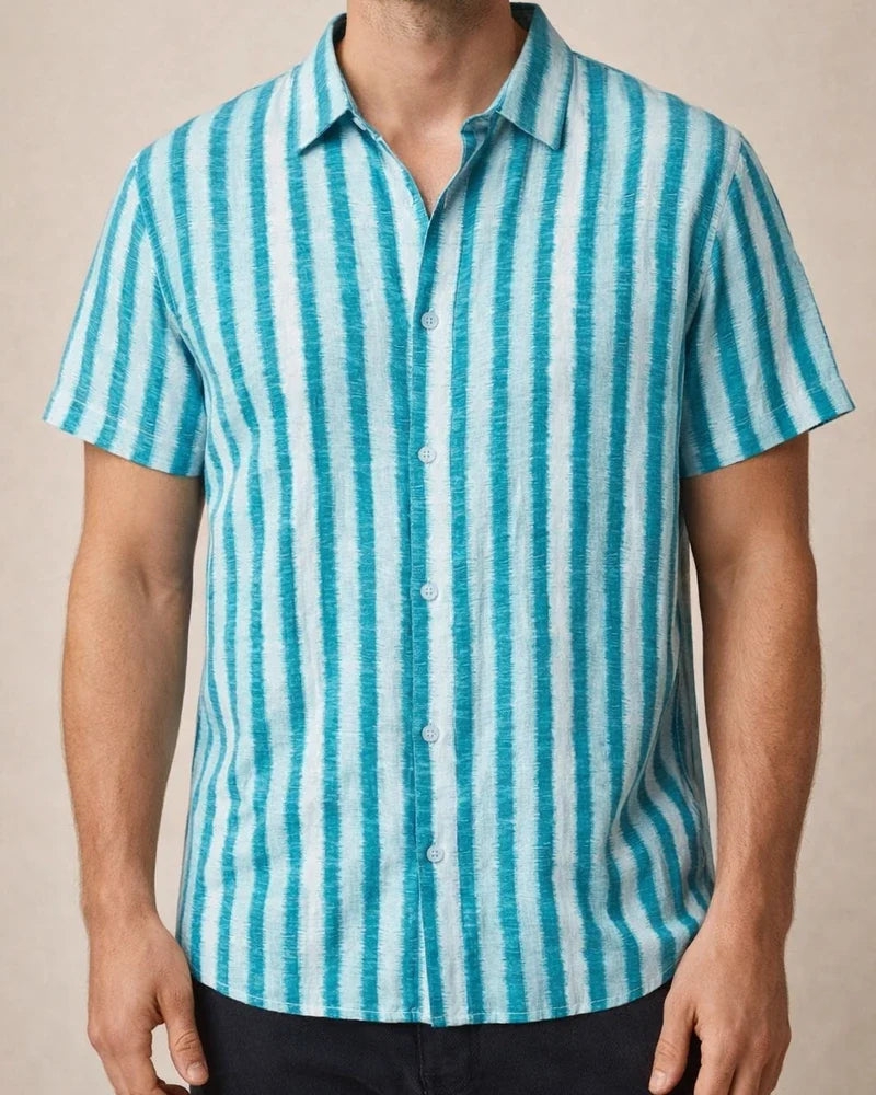 Summer New Stand-up Collar Printed Short-sleeved Men's Floral Shirt Floral Men's Short-sleeved Shirt Men's Clothing | JRSEE:30b43ae8-b72e-48fe-b161-e439066e9664