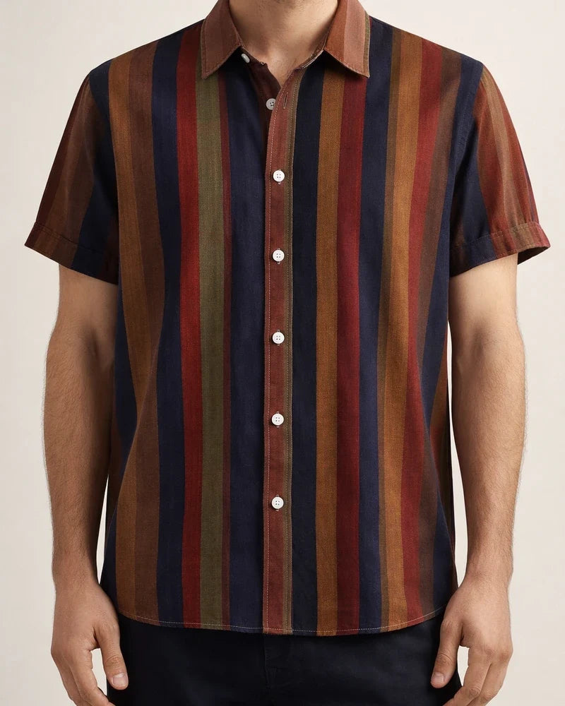 Summer New Stand-up Collar Printed Short-sleeved Men's Floral Shirt Floral Men's Short-sleeved Shirt Men's Clothing | JRSEE:153577bd-c1c8-4557-b6d2-4c9a8bc8b901