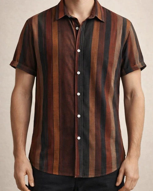 Summer New Stand-up Collar Printed Short-sleeved Men's Floral Shirt Floral Men's Short-sleeved Shirt Men's Clothing | JRSEE:f81b2bd4-05b3-4653-8c28-8f05410209cc