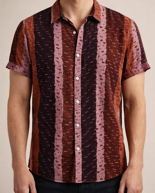 Summer New Stand-up Collar Printed Short-sleeved Men's Floral Shirt Floral Men's Short-sleeved Shirt Men's Clothing | JRSEE:0cde3197-ef83-4212-8f90-2211accaff26