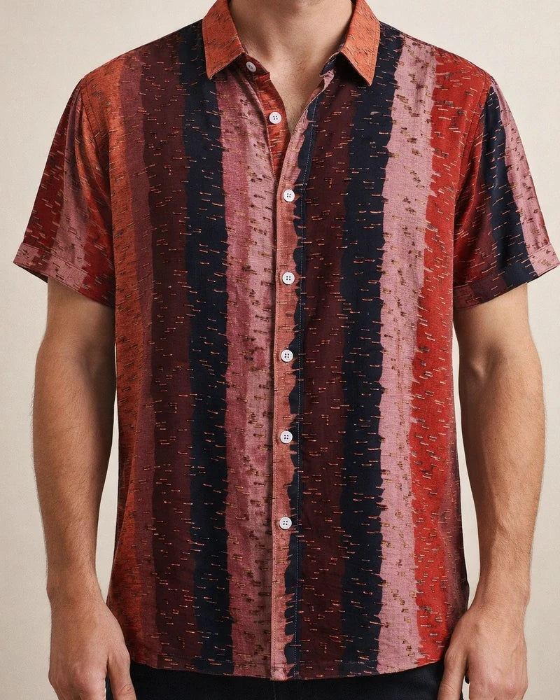 Summer New Stand-up Collar Printed Short-sleeved Men's Floral Shirt Floral Men's Short-sleeved Shirt Men's Clothing | JRSEE:e2c4831d-0325-4842-9527-4af7f3cca1d7