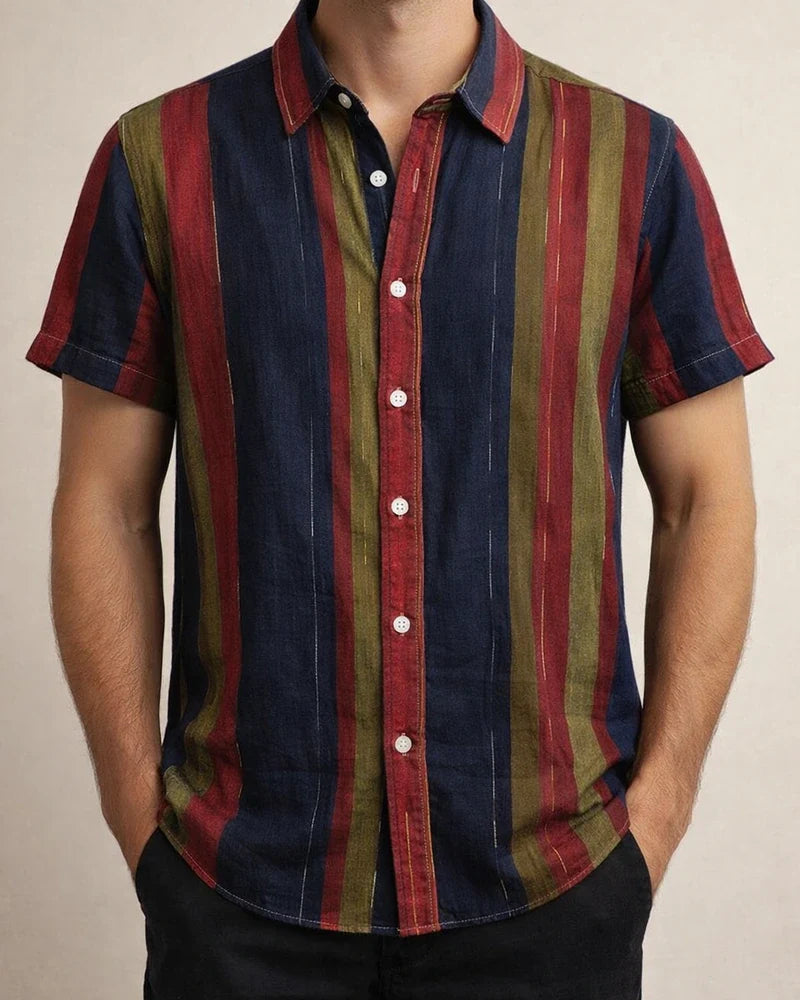 Summer New Stand-up Collar Printed Short-sleeved Men's Floral Shirt Floral Men's Short-sleeved Shirt Men's Clothing | JRSEE:18432ffd-822b-4a26-bde4-ba28cfdb2bc0