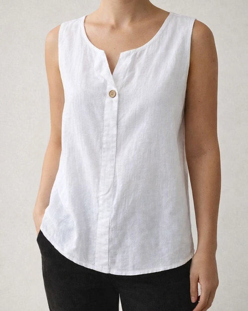 Summer New Women's Undershirt Casual Loose Cotton T-shirt Buttons Tops | JRSEE:501de8be-c3f4-47bd-a203-128efd79f89e