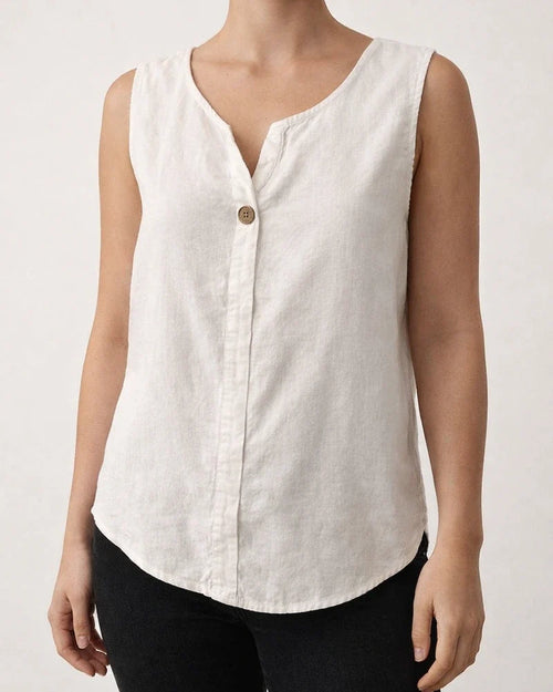 Summer New Women's Undershirt Casual Loose Cotton T-shirt Buttons Tops | JRSEE:4d5b37cc-9993-4e7f-8616-67082be125f0