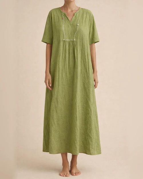 Summer New Women's Versatile Hot Explosive Models Casual Thin Skirt Solid Color Cotton Linen Dresses | JRSEE:f5aae629-7218-4e34-bfac-8049a1134a03