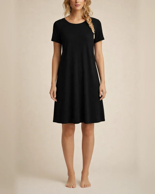 Summer Round Neck Short-sleeved Dress Women's New Hot Solid Color Dresses | JRSEE:e2bb9396-6466-4abc-94b8-0cb8d79ed754