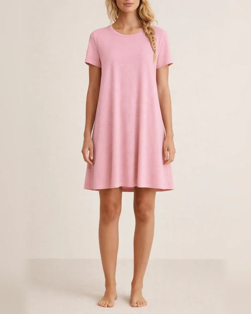 Summer Round Neck Short-sleeved Dress Women's New Hot Solid Color Dresses | JRSEE:6de06d18-e2f6-4369-abc5-19c287b88db9