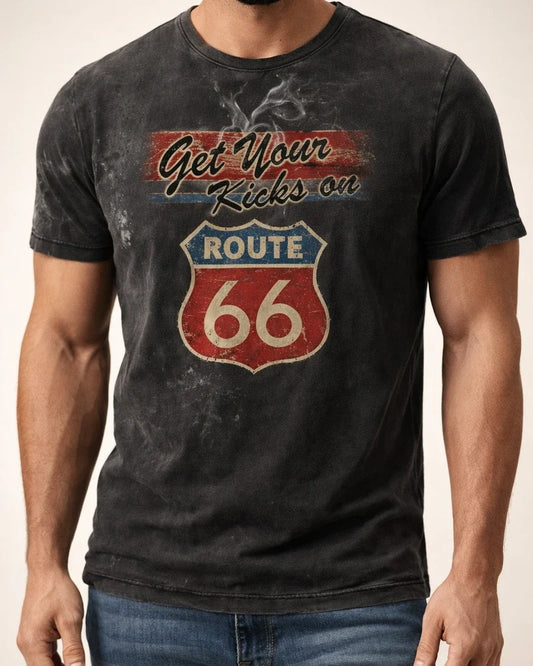 Summer Route 66 Digital Print Round Neck Comfortable Loose Short-sleeved Men's 3D T-shirt | JRSEE:6e4b2a78-83e8-423e-972a-6bb476948502
