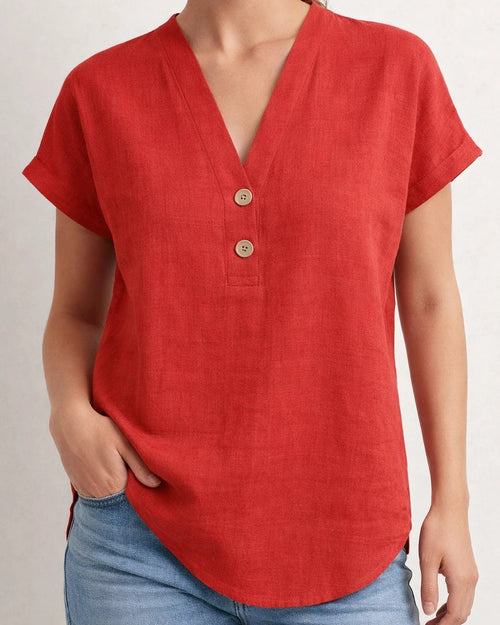 Summer Solid-Color Stand-Up Collar Button-Down Short-Sleeve Women's Shirt | JRSEE:6a4ae0b2-560e-4475-9c93-5b19a79795a2