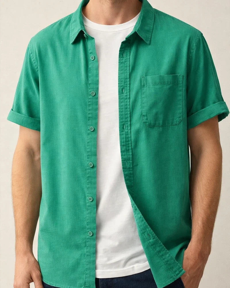 Summer Thin Section Men's Linen Short-sleeved Shirt Casual Cotton Linen Shirt Men Solid Color Shirt | JRSEE:272d0f53-b52d-4a6c-a17e-123d427b321d