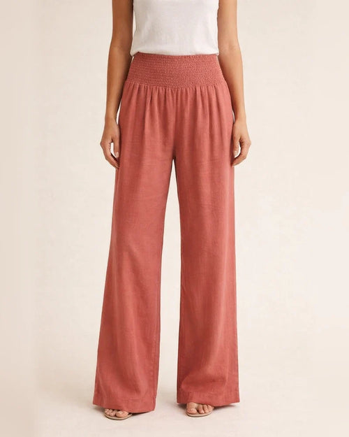 Summer Women's Casual Wide-legged Cotton Linen Burst Loose Pants Solid Color Casual Pants | JRSEE:3bb1f74d-990c-4fce-9e34-9e723051599d