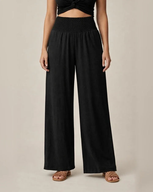 Summer Women's Casual Wide-legged Cotton Linen Burst Loose Pants Solid Color Casual Pants | JRSEE:e8be02fa-f2f8-4feb-bec6-3da04f8d7268