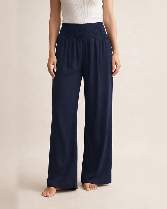 Summer Women's Casual Wide-legged Cotton Linen Burst Loose Pants Solid Color Casual Pants | JRSEE:8d6210aa-9c13-4213-afb7-1bf861647b68