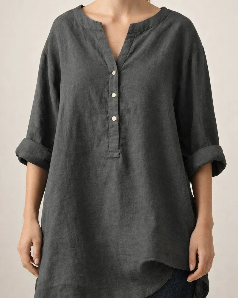 Summer Women's Cotton Linen Loose Solid Color Blouse Cotton Linen Long Sleeve Tops Pocket S-5XL | JRSEE:7eacf963-fb5e-47a5-9d25-357bedda985f