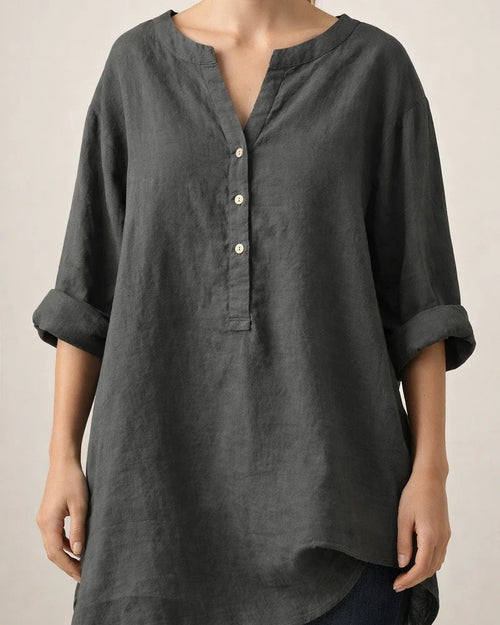 Summer Women's Cotton Linen Loose Solid Color Blouse Cotton Linen Long Sleeve Tops Pocket S-5XL | JRSEE:7eacf963-fb5e-47a5-9d25-357bedda985f
