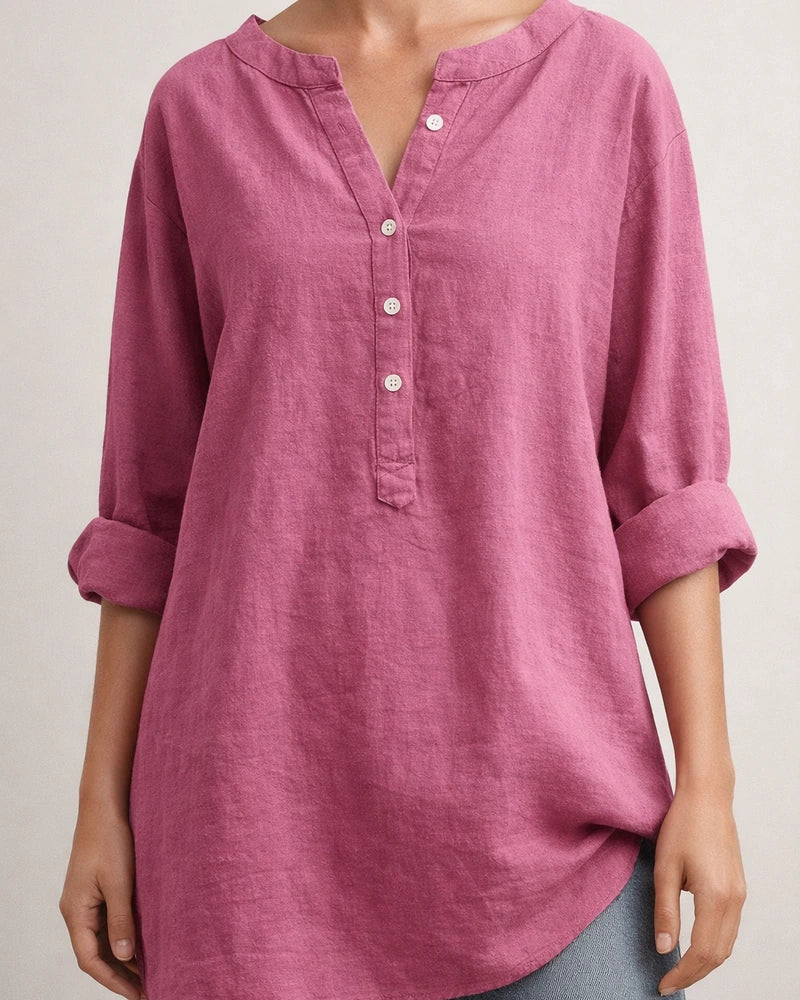 Summer Women's Cotton Linen Loose Solid Color Blouse Cotton Linen Long Sleeve Tops Pocket S-5XL | JRSEE:3bb37060-8c9a-4872-adf4-2d06854f320c