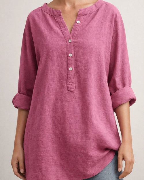 Summer Women's Cotton Linen Loose Solid Color Blouse Cotton Linen Long Sleeve Tops Pocket S-5XL | JRSEE:3bb37060-8c9a-4872-adf4-2d06854f320c