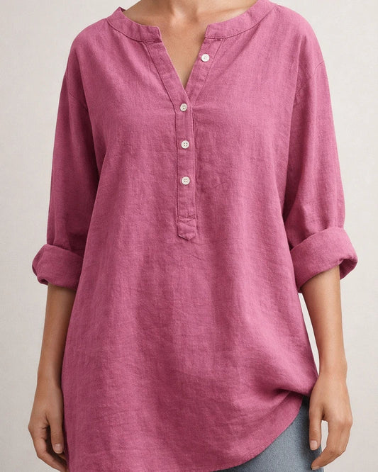 Summer Women's Cotton Linen Loose Solid Color Blouse Cotton Linen Long Sleeve Tops Pocket S-5XL | JRSEE:3bb37060-8c9a-4872-adf4-2d06854f320c