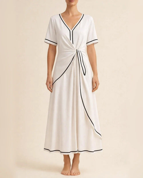 Summer Women's New Bohemian Style Elegant Dress V-Neck Long Skirt | JRSEE:2cf6fb5a-0e38-4533-b06e-857a0cbcbc2d