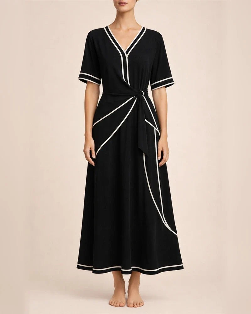 Summer Women's New Bohemian Style Elegant Dress V-Neck Long Skirt | JRSEE:c74e183a-4160-45c4-b406-8d14b7a3009b