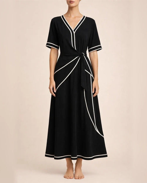 Summer Women's New Bohemian Style Elegant Dress V-Neck Long Skirt | JRSEE:c74e183a-4160-45c4-b406-8d14b7a3009b