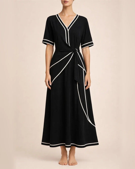 Summer Women's New Bohemian Style Elegant Dress V-Neck Long Skirt | JRSEE:c74e183a-4160-45c4-b406-8d14b7a3009b