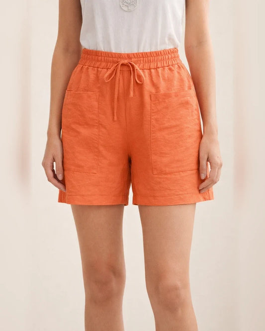 Summer Women's New Loose Linen Casual Shorts Solid Color High Waist Wide Leg Pants | JRSEE:9dafc5dd-4642-4e37-be15-f6249f8776b6