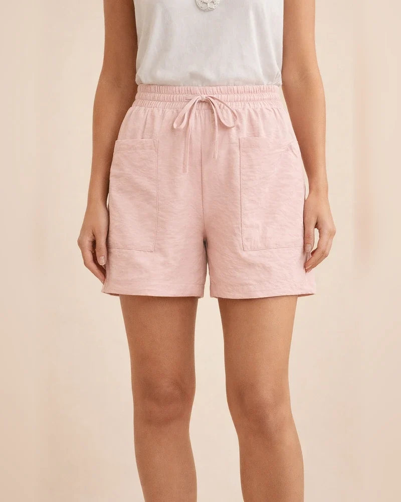 Summer Women's New Loose Linen Casual Shorts Solid Color High Waist Wide Leg Pants | JRSEE:df5c2e27-4111-460a-82c6-c99aeecff575