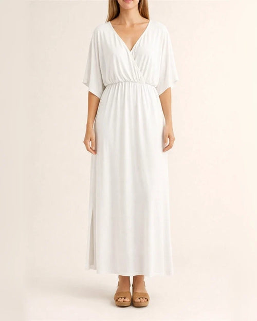 Summer Women's New V-neck Fashion Solid Color High Waist Split V-neck Dresses Long Dresses | JRSEE:09562915-e239-470b-bd75-763af4ab83df