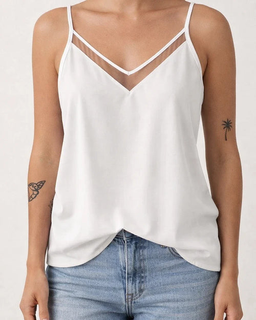 Summer Women's Solid Color V-neck Strapless Tank Top | JRSEE:f2898fe6-3e1e-4c61-98f5-15e6f186fae6