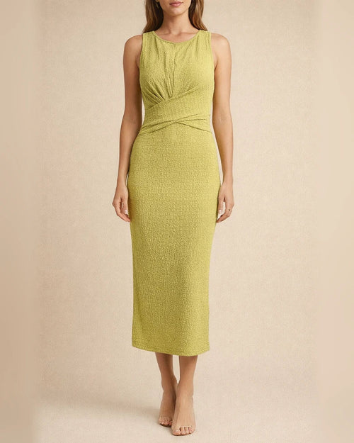 Summer Women's Temperament and Elegant Solid Color Dress Round Neck Sleeveless A-line Skirt | JRSEE:39b31da3-2a2e-4304-8703-40de65a5dbbe
