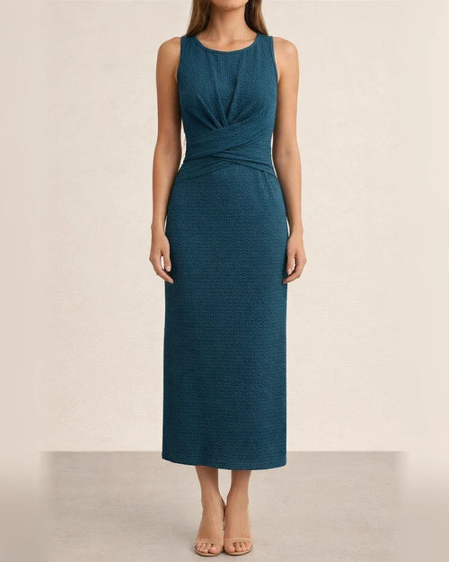 Summer Women's Temperament and Elegant Solid Color Dress Round Neck Sleeveless A-line Skirt | JRSEE:85db8955-0e3b-48e0-b20c-584c6d7ce80c
