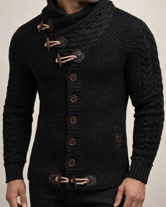 Sweater Men's Models of Fall and Winter Knitted Jacket High Collar Button Large Size Fashion Sweater Slim Type Men's Clothing | JRSEE:8f6fd6fc-4cea-4f96-b970-5b431f4cf1da