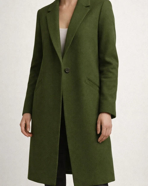 Temperament and Elegant Solid Color Commuter Lapel Medium-length Buttons Tweed Coat Jacket Female | JRSEE:af419da7-800c-4130-8d4c-ae1c3543f851