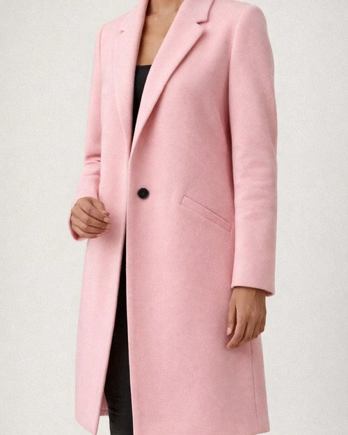Temperament and Elegant Solid Color Commuter Lapel Medium-length Buttons Tweed Coat Jacket Female | JRSEE:3f4adedc-262e-4d87-808a-a07ab73d8345