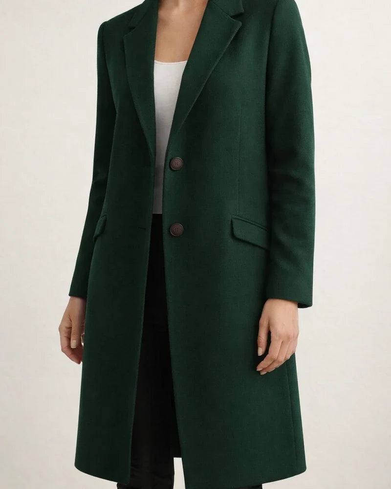 Temperament and Elegant Solid Color Commuter Lapel Medium-length Buttons Tweed Coat Jacket Female | JRSEE:56c4c781-1193-4a9c-860d-7f916fa3c9f2