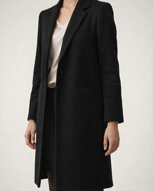 Temperament and Elegant Solid Color Commuter Lapel Medium-length Buttons Tweed Coat Jacket Female | JRSEE:e2daecc7-6bc3-496b-982a-27ca4a546b35
