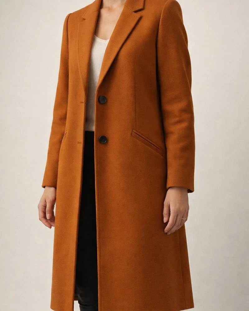 Temperament and Elegant Solid Color Commuter Lapel Medium-length Buttons Tweed Coat Jacket Female | JRSEE:36615ffc-23d7-410e-bbaa-f2a8152c476c
