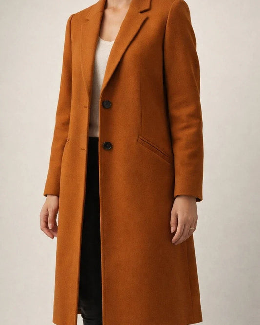 Temperament and Elegant Solid Color Commuter Lapel Medium-length Buttons Tweed Coat Jacket Female | JRSEE:36615ffc-23d7-410e-bbaa-f2a8152c476c