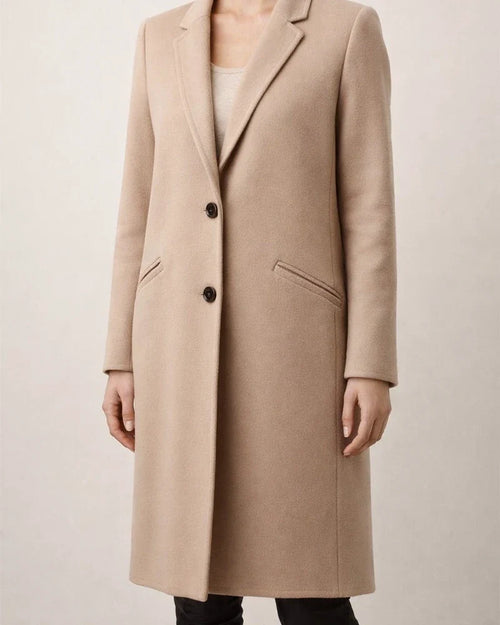 Temperament and Elegant Solid Color Commuter Lapel Medium-length Buttons Tweed Coat Jacket Female | JRSEE:4b15f394-64f2-4684-9c31-d441131f1aae